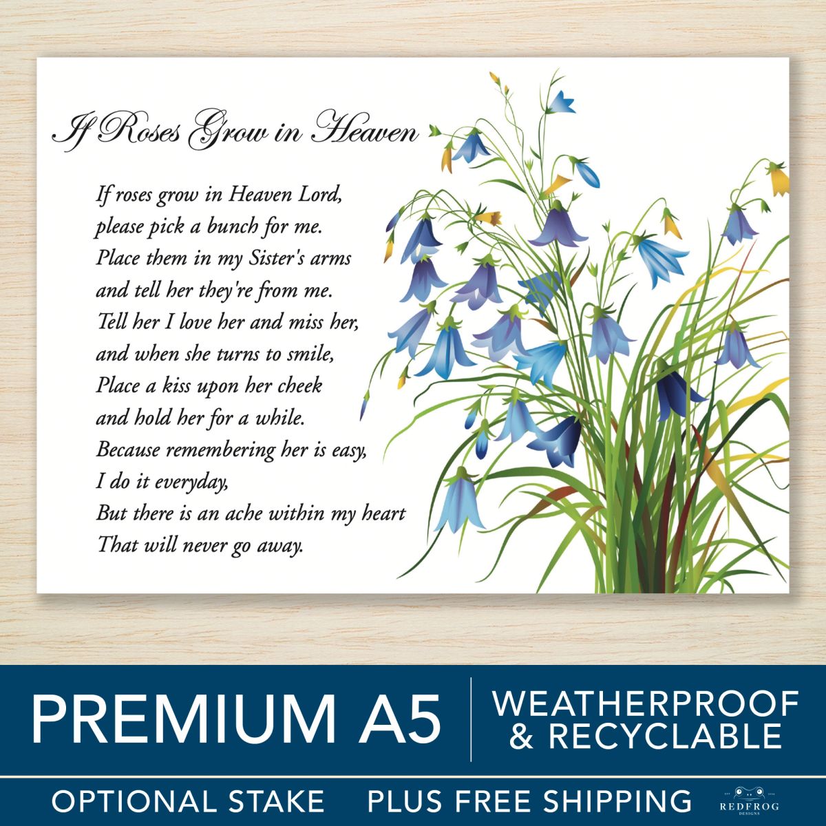 Sister Birthday Memorial Grave Card If Roses Grow In Heaven With Stake sister-birthday-memorial-grave-card-if-roses-grow-in-heaven-with-stake